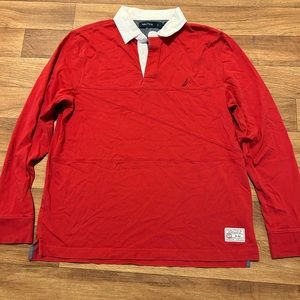 nautica long sleeve polo rugby shirt